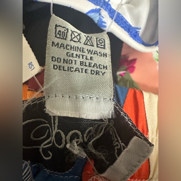 SPOON Jeans Wide Leg Palazzo Pants 1X Multicolor Geometric Print Viscose Boho - Picture 5 of 6